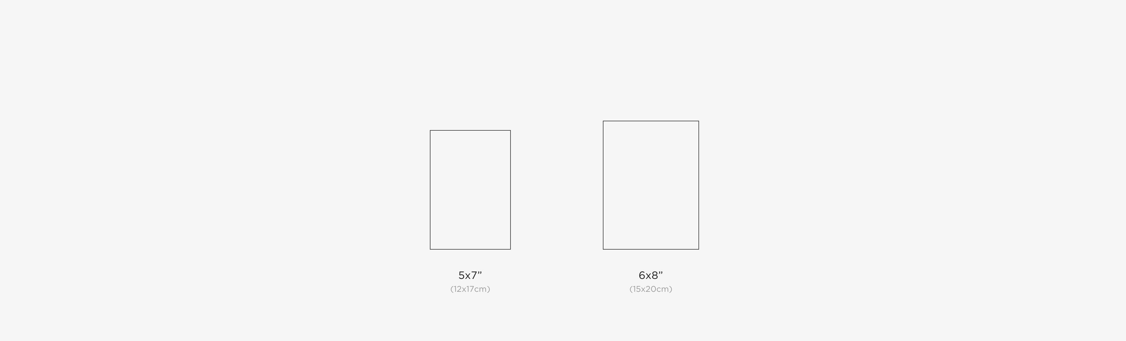 graphic showing acrylic photo plaque sizes