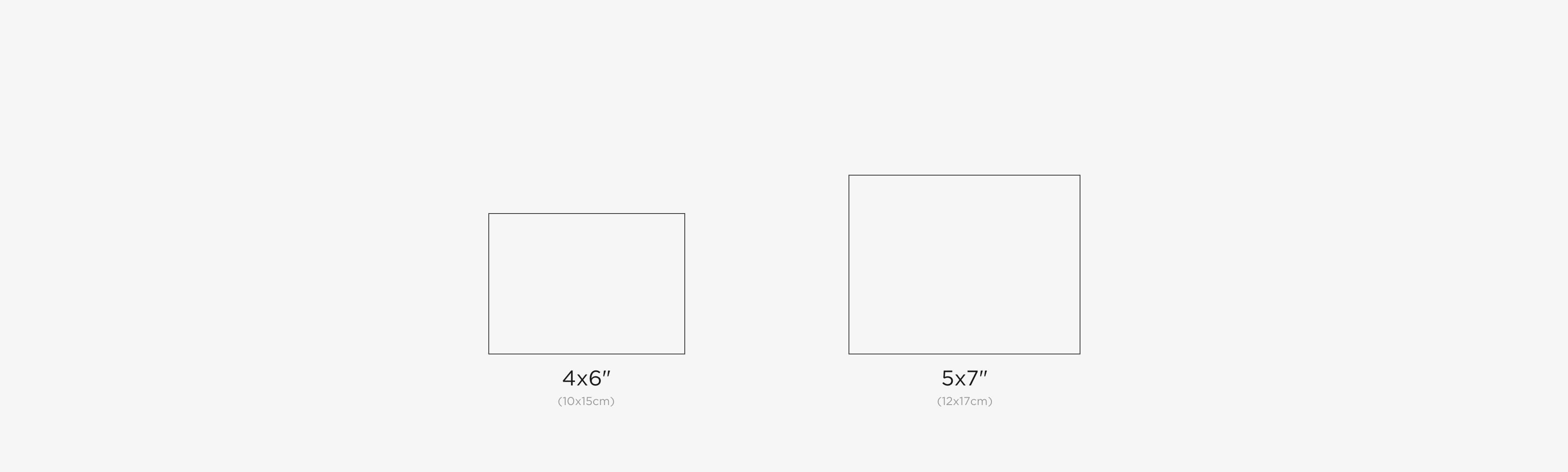 graphic showing crystal glass photo block sizes