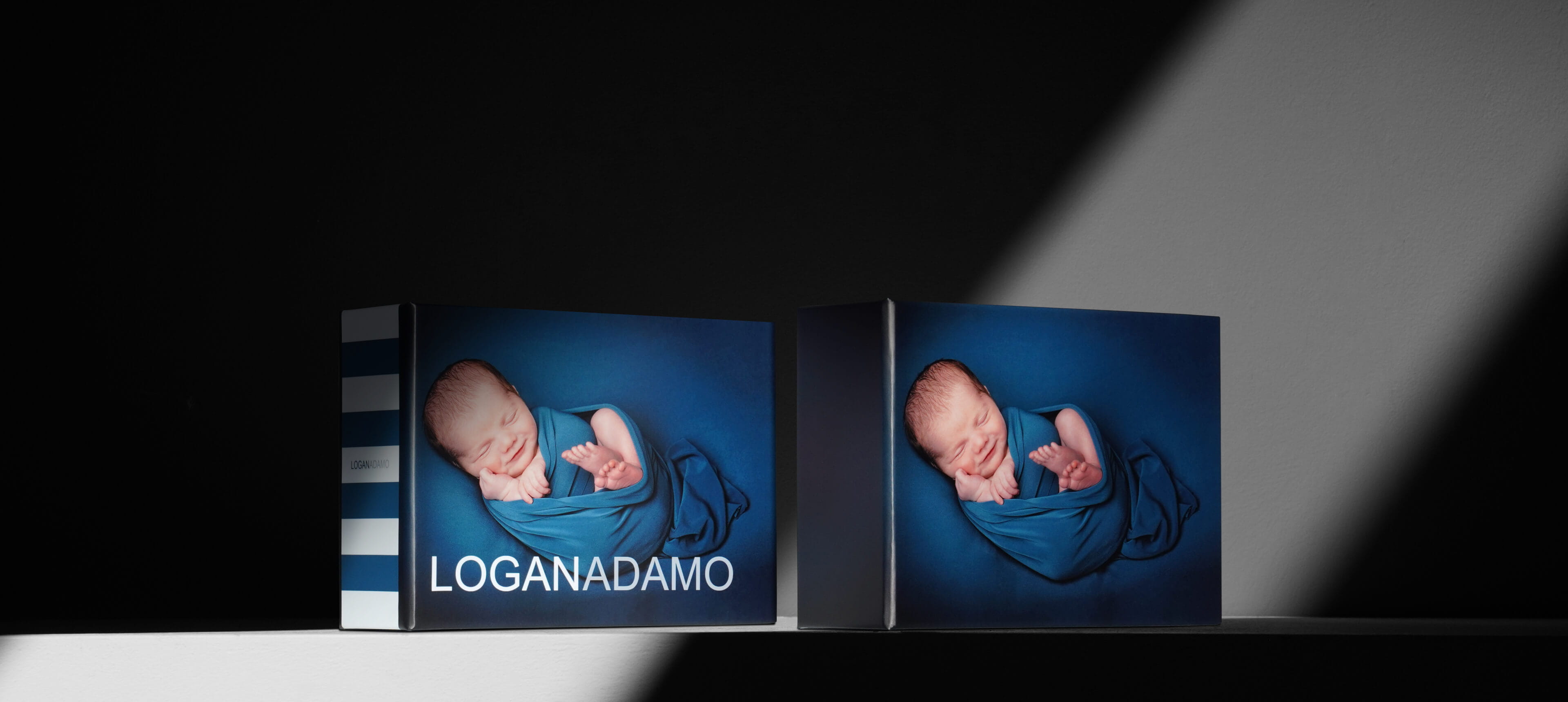 two image boxes with babies on their front covers