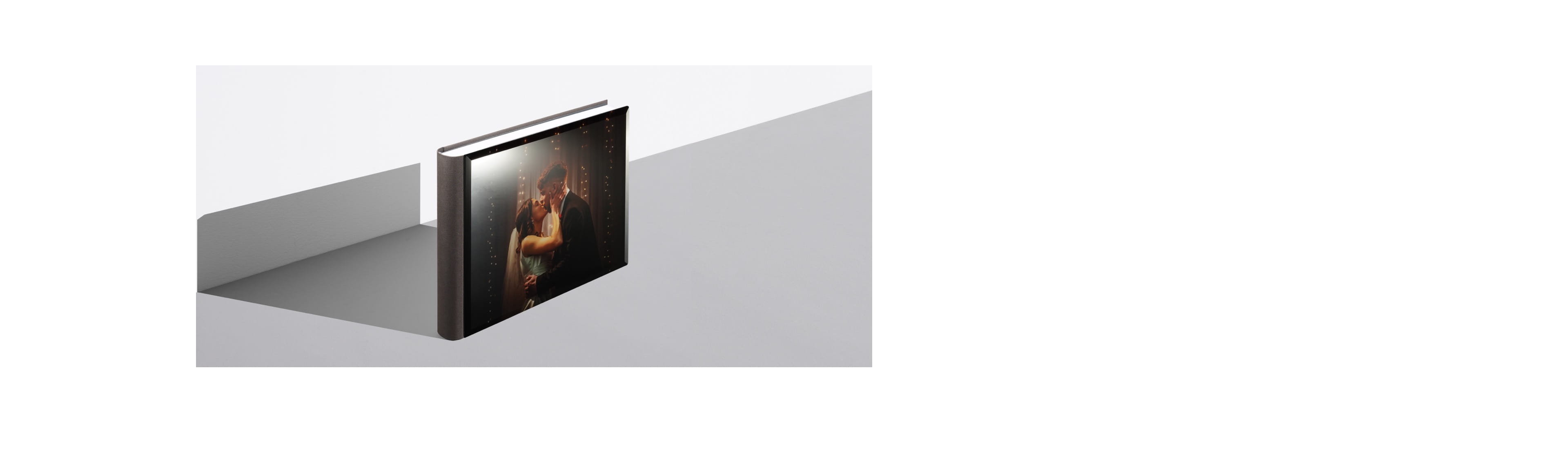 flush mount album with a wedding photo on cover