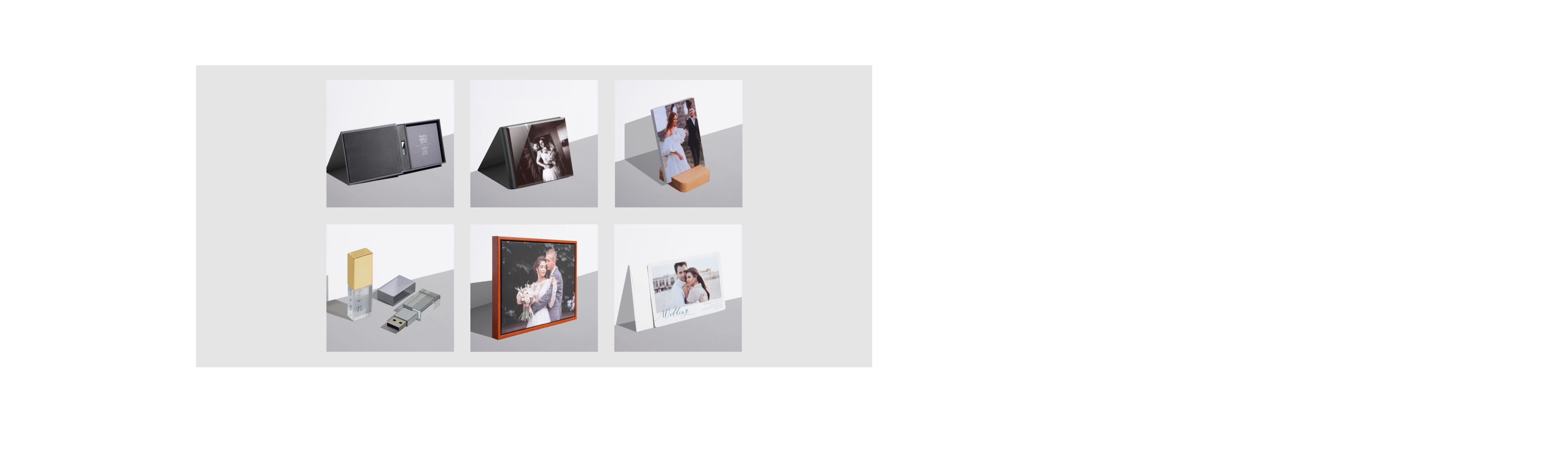 examples of the most popular print products for wedding photography