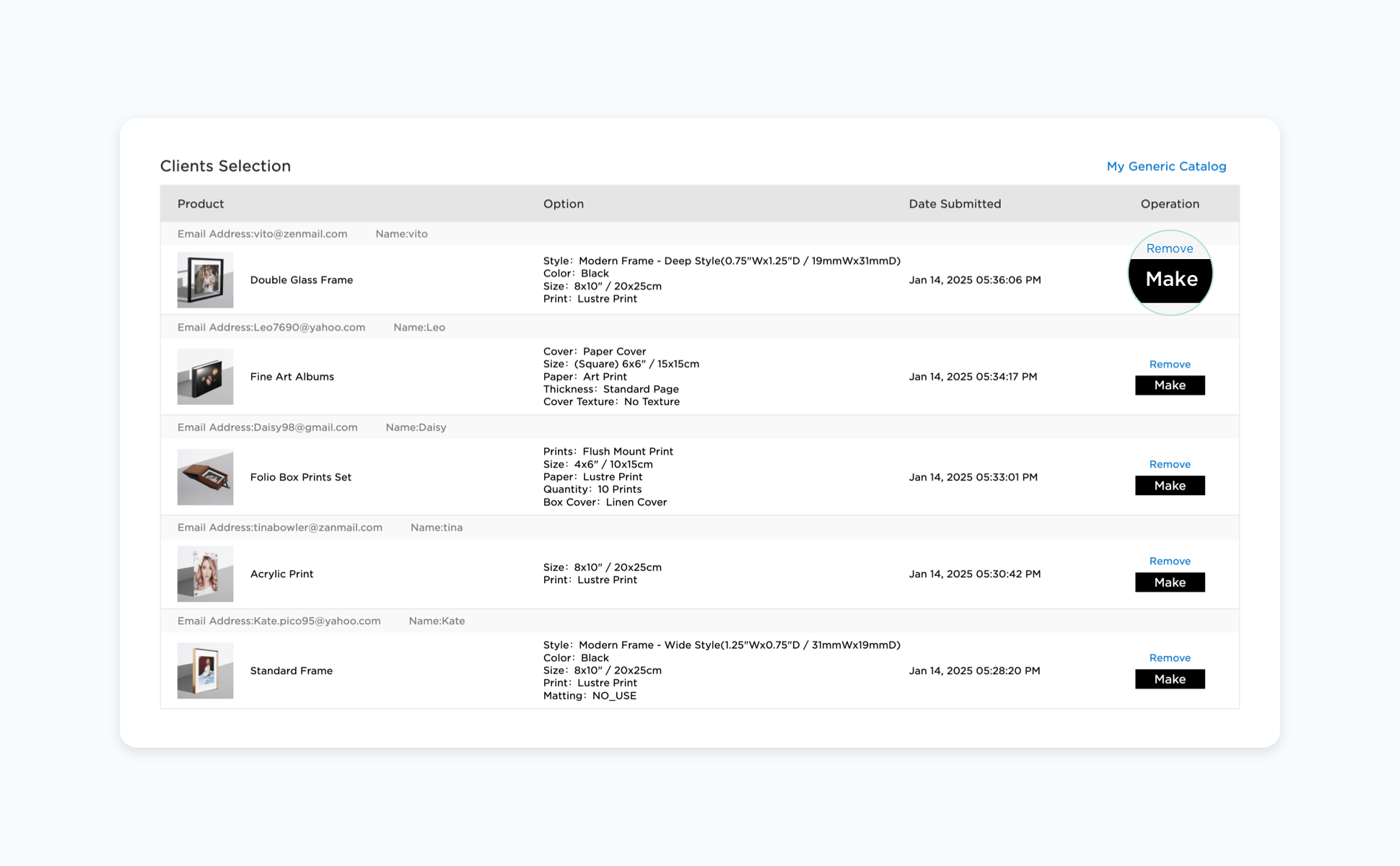 Online Generic Catalog For Pro Photographers Zno™